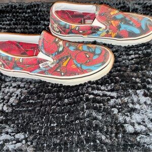 Vans Marvel Spider-Man Graphic Slip-Ons RED waffle BOTTOMS